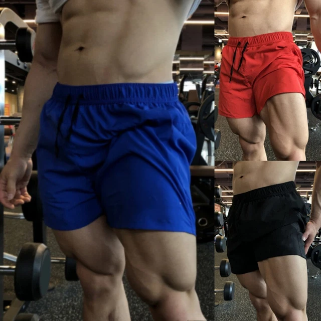 GYM SHORTS M 5XL Mens Outdoor Plus Size Polyester Quick Dry Solid