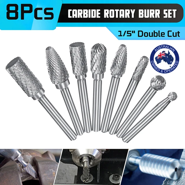US 8pcs 6mm Tungsten Carbide Point Burr Die Grinder Shank Rotary Drill Bit Alloy