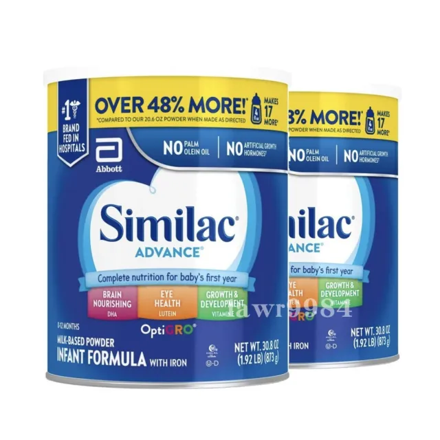 SIMILAC ADVANCE Infant Formula 30.8OZ 2-cans EXP 12/24