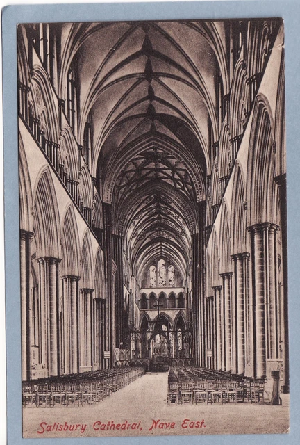 WILTSHIRE,  SALISBURY CATHEDRAL, NAVE EAST - Unposted Vintage Postcard