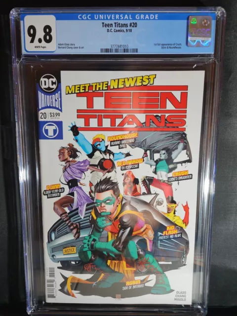 Teen Titans 20 CGC 9.8  1st full appearance of Crush, Djinn & Roundhouse.