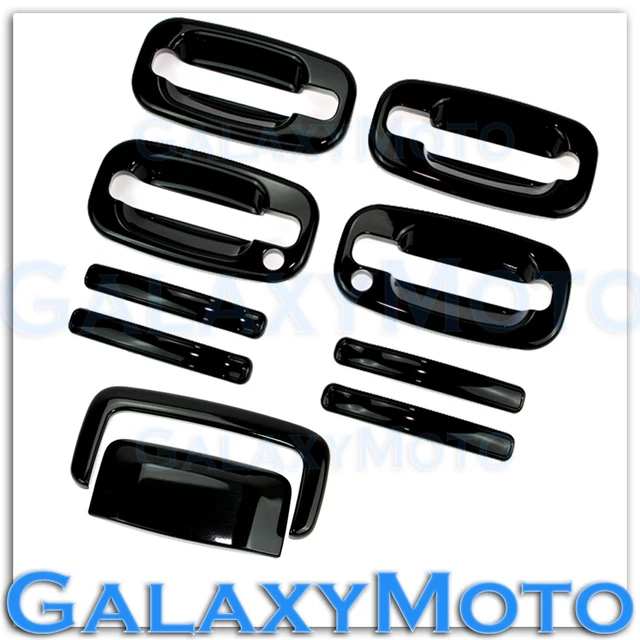 00-06 Chevy Tahoe Gloss Black 4 Door handle+PSG Keyhole+Tailgate Liftgate Cover