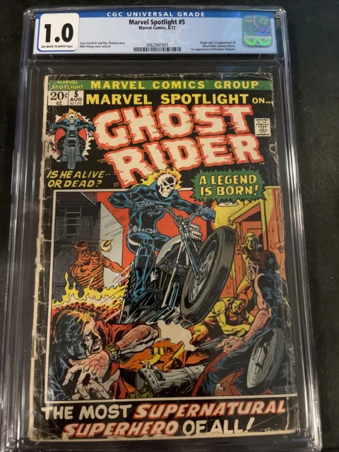 Marvel Spotlight #5 (1972) 1st Appearance And Origin Of Ghost Rider !! CGC 1.0