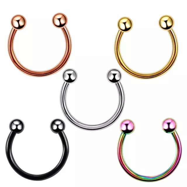 Hufeisen Piercing Nasenpiercing Septum Ring Nase Nippel Lippen Tragus Rosegold