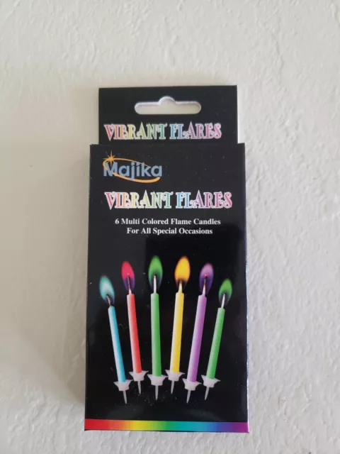 Birthday Candles with Colored Flames Color Flame Birthday Candles 6 pcs Pack