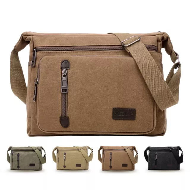 Retro Men's Canvas Shoulder Messenger Bag Crossbody Satchel Travel Man's Bags AU