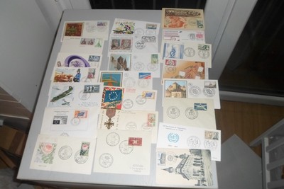 lot de 22 FDC enveloppe carte postale premier jour de France