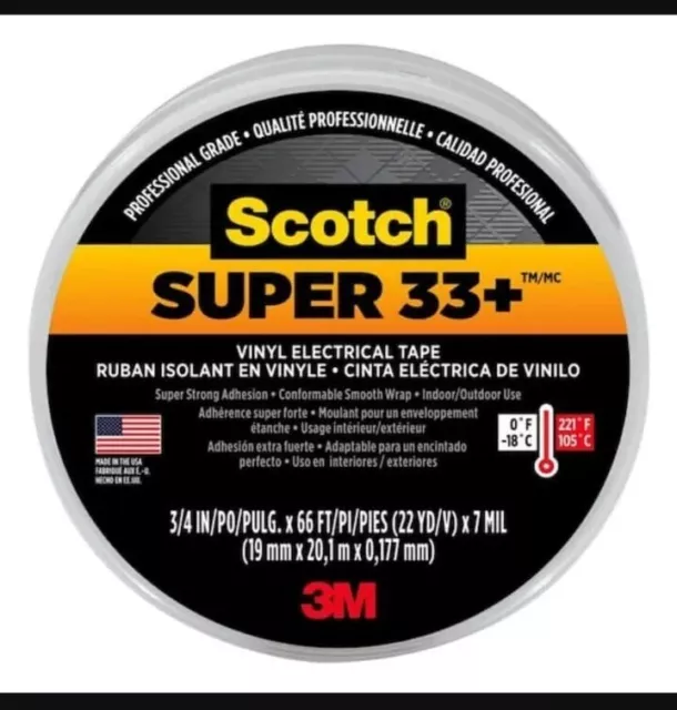Scotch Professional Grade Super33+ Vinyl Electrical Tape - 66ft