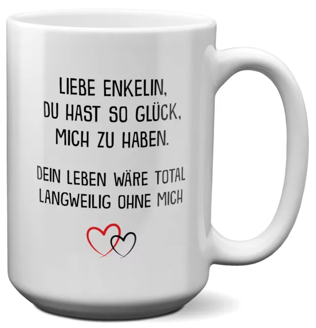 XL Tasse Enkelin Geschenk 18. Geburtstag Abitur Weihnachten Mädchen Haferl