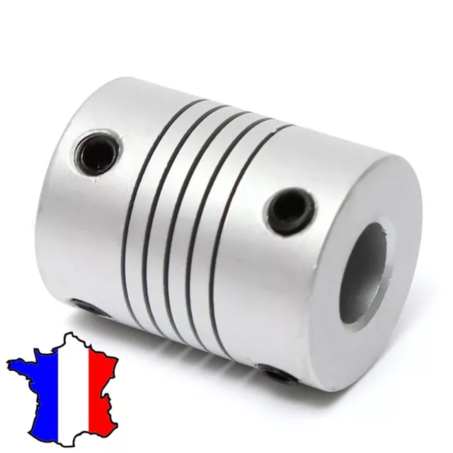 Coupleur flexible 6x7mm en metal 6 x 7 mm  Accouplement arbre moteur