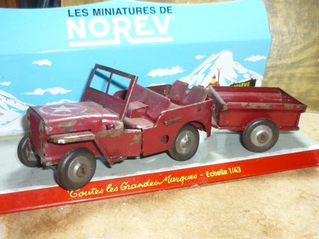 Jeep Willys USA 1945 Marines - Jouet Ancien NOREV - Tôle à Clé - France