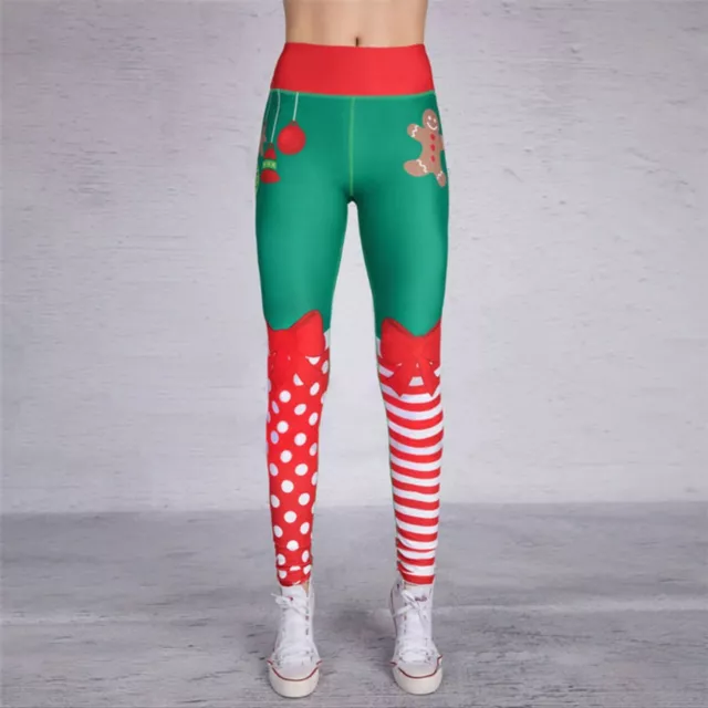 Leggings Natale per Ragazze e Donna Pantaloni Yoga Sportivi Stampati Digitalmente 3D 8