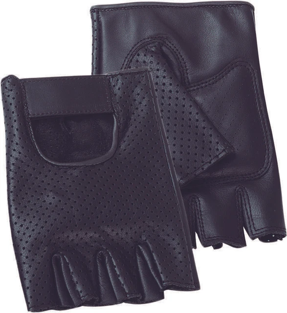 Guanti Da Guida Mezze Dita In Pelle E Rete - Stile Vintage Café Racer, Taglia 3XL - Foto 6