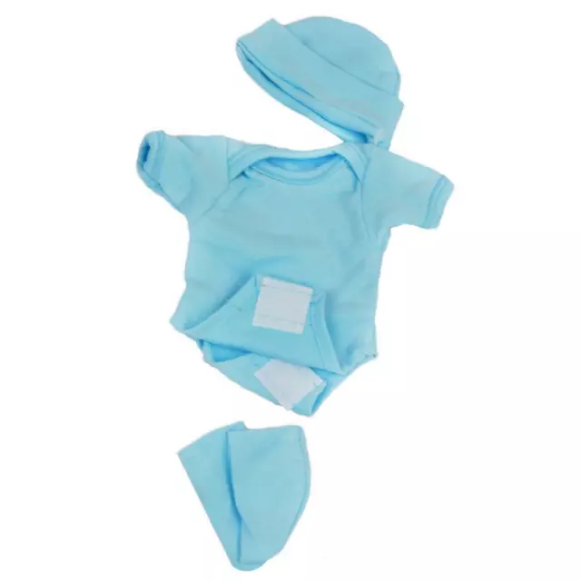 Fit 10''-11'' Reborn Baby Girl Vestiti per bambole Pagliaccetto blu Calzini