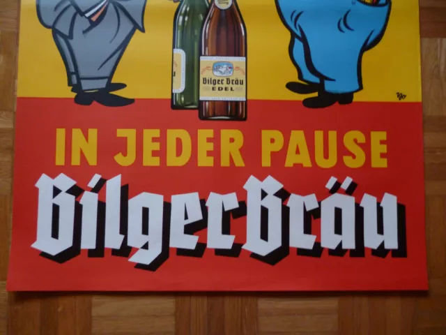 BilgerBräu Gottmadingen In jeder Pause Seit 1821  Original altes Bierplakat 3