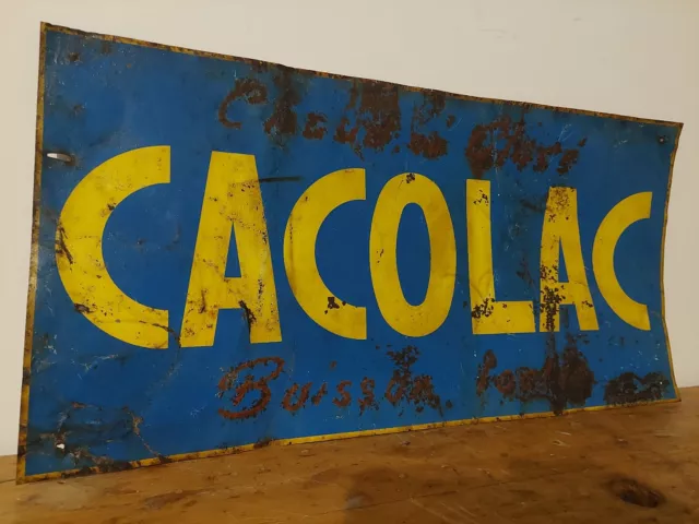 Plaque Publicitaire Cacolac En Tôle. Plaque Émaillée/plaque Tôle/cacao