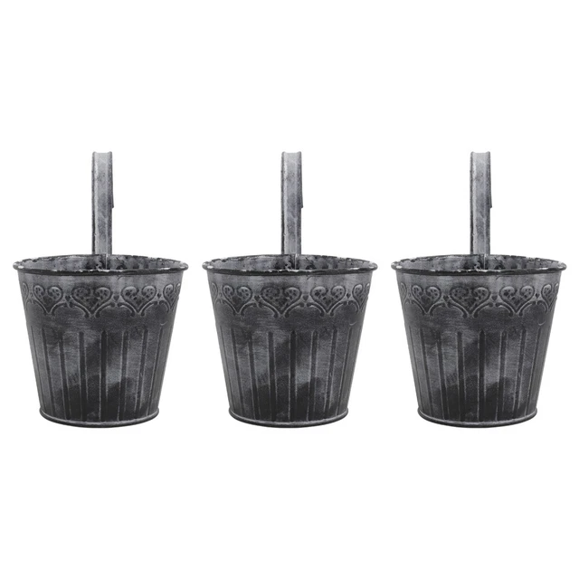 3Pcs Zaun Pflanzer Eisen Hängen Blumentopf Wand Anlage Halter