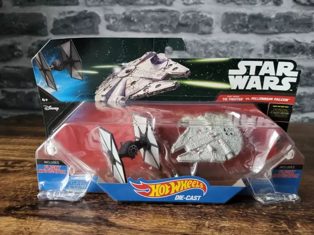 STAR WARS HOT WHEELS STARSHIPS FIRST TIE FIGHTER  Vs MILLENNIUM FALCON