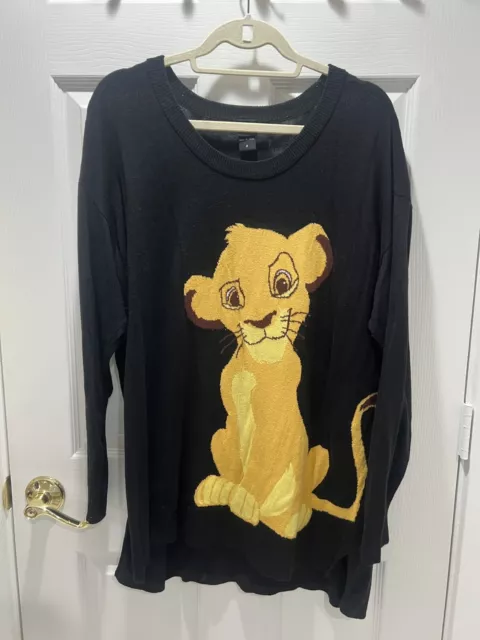 DISNEY BLACK SWEATER With Lion King Simba Size 2 Warm And Cozy $34.99 ...