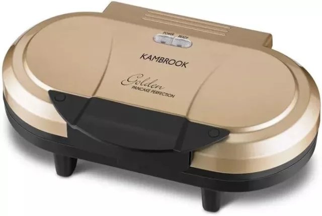 Kambrook Golden Non-Stick Electric Large Pancake Maker/Hot Cake/Omelette Cooker