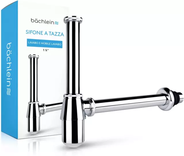 Sifone a Tazza  Universale per Lavabo e Mobile Lavabo, Sifone Antiodore con Aper