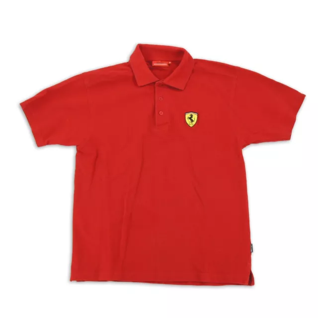 Ferrari Poloshirt Gr. M Rot Oberteil Freizeit Shirt Baumwolle Herren Regular