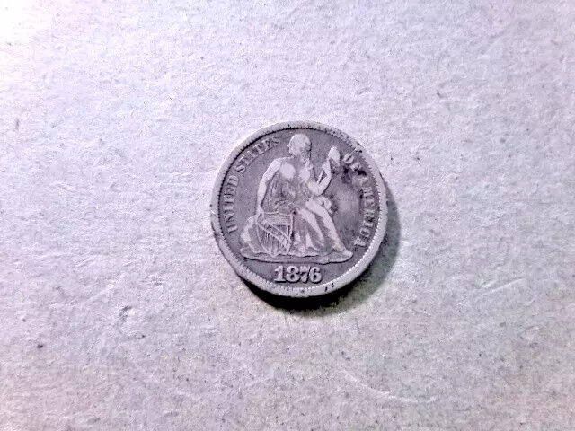 1876 CC Seated Liberty Dime 10 Cents VERY NICE  #UBQ