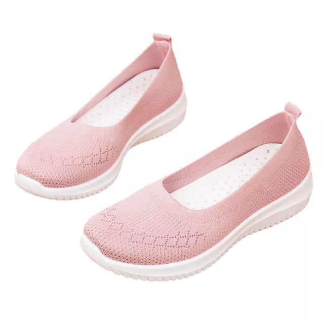 Womens Casual Breathable Jogging Sneakers Slip On Flats Loafers Tennis Shoes New 3