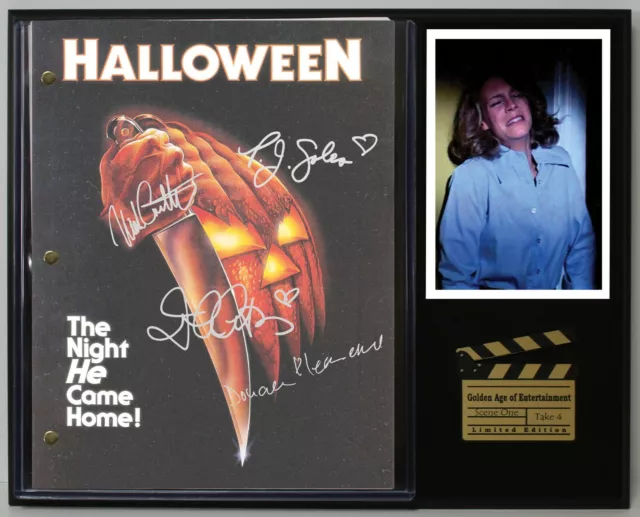 Halloween Reproduction Signed Movie Script Wood Plaque Display