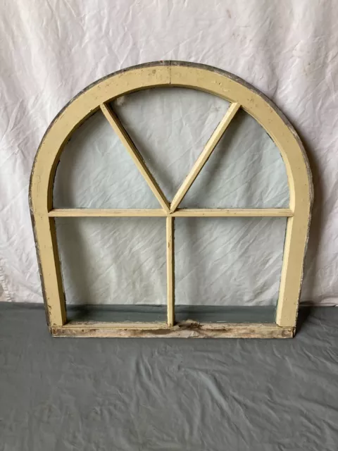 Antique 5 Lite 31x30 Arched Dome Top Window Sash Shabby Cottage Vtg Chic 397-23E