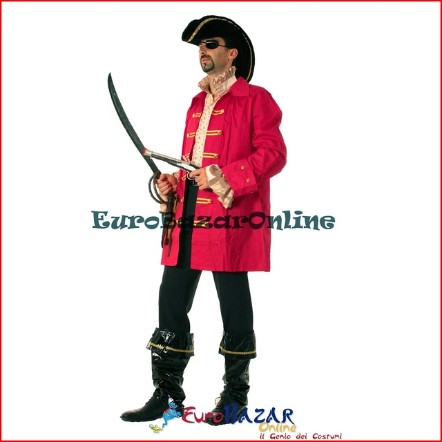 Costume Carnevale Uomo Da Corsaro Vestito Pirata Halloween Travestimento Adulto