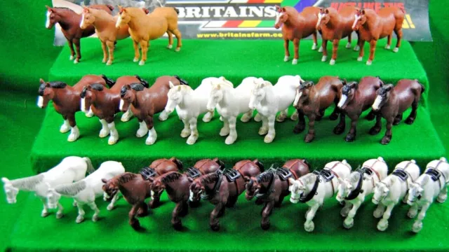 Various 1:32 BRITAINS FARM WORKING HORSES CLYDESDALE SUFFOLK SHIRE Animals Lot