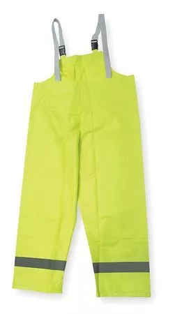 Condor 4Ge71 Hi-Vis Rain Bib Overall,Yellow/Green,2Xl