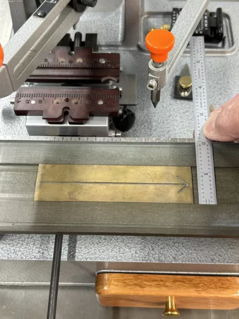 Qty 1 Brass Master Template For New Hermes Engraver Font Tray Directional Arrow