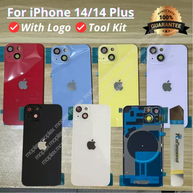 New Back Glass Housing Battery Cover Door Replacement For iPhone 14/14 Plus