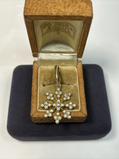 Judith Ripka Clad Sterling Silver & CZ Snowflake Charm/Pendant- Large Judith Ripka Clad Sterling Silver & CZ Snowflake Charm/Pendant- Large