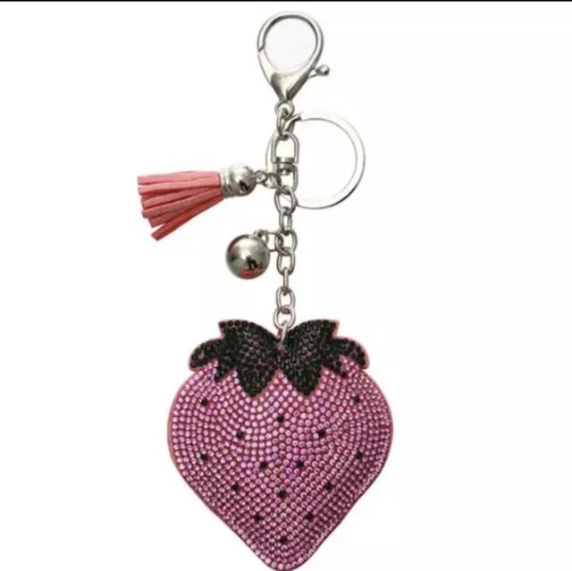 PU Leather pineapple fruit Pendant Car Keychain Holder Jewelry Bag Charms 3