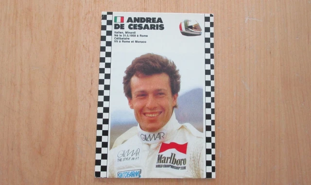 Carte Postale F1 1986 - Andrea De Cesaris - Minardi Malboro - Italie