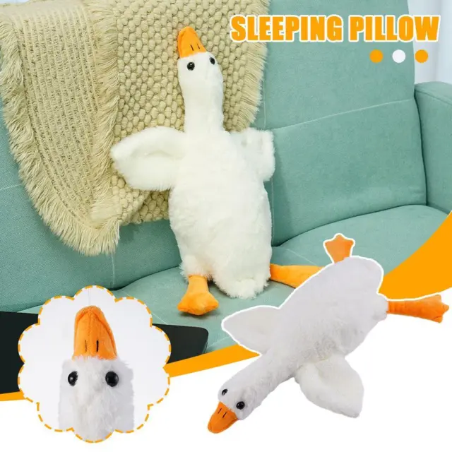Kids Cute Duck Big White Goose Plush Doll Toy Soft PAU Sleeping Cushion O7K7