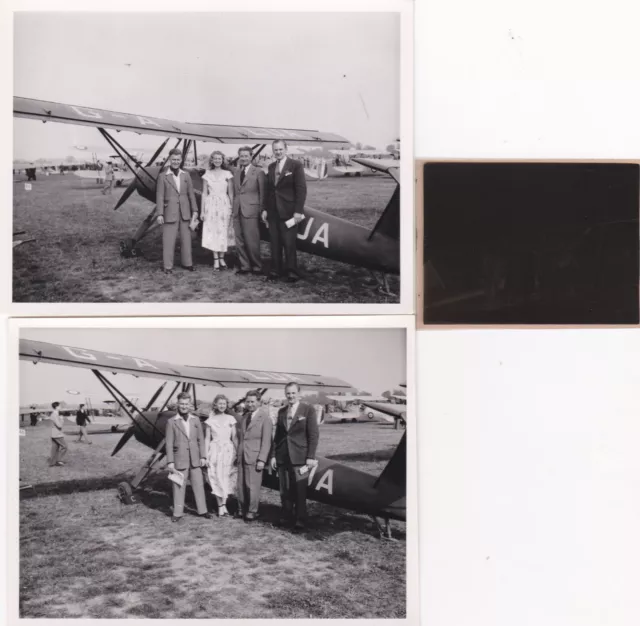 2 Old Photo One Negative Aviation Aeroplane Raf Pilot Edward Mole Be530