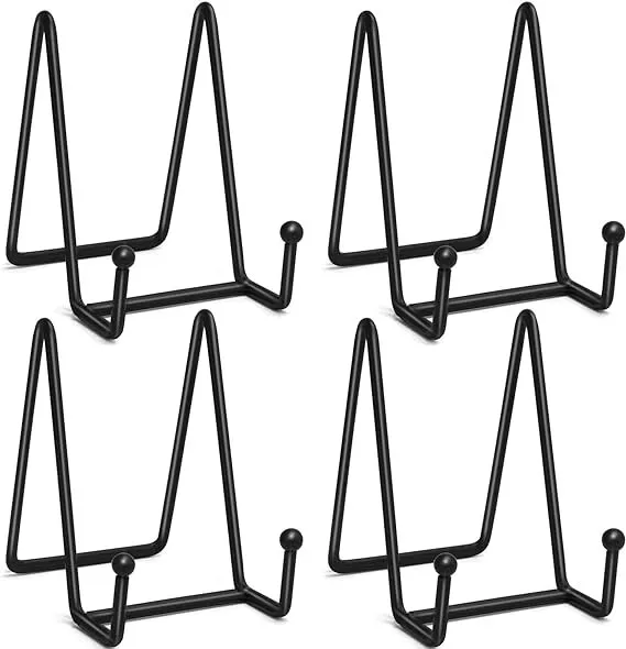 4 PCS Iron Easel Display Stand Plate Holders for Picture Art Painting Party 5In