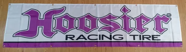 Hoosier sign banner flag 2x8 Tire tires Racing 2x8ft Decor Garage Shop Wall