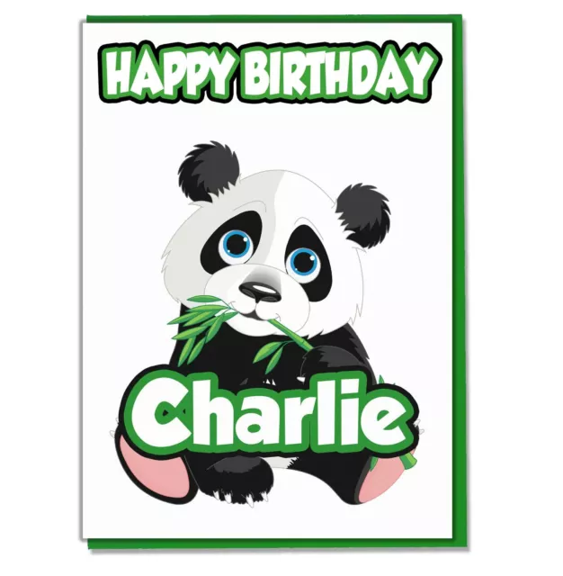 Personalised Panda Birthday Card - Daughter Son Husband Wife Mum Dad Friend Kids
