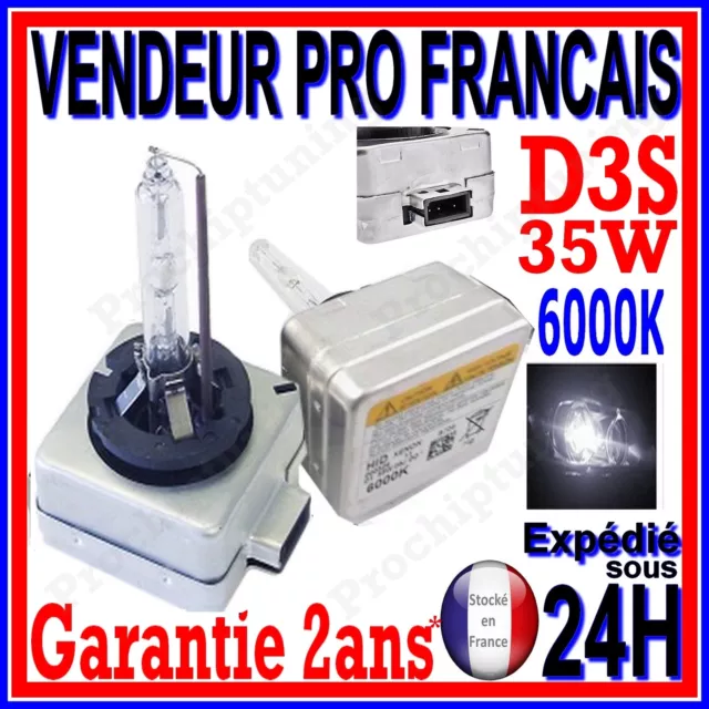 ampoule D3S xénon 35W 6000K de rechange pour phare lampe feux HID 8000LM 12V