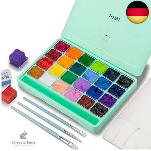 HIMI Gouache Farben Set, 24 Farben x 30 ml, einzigartiges Geleebecher-Design