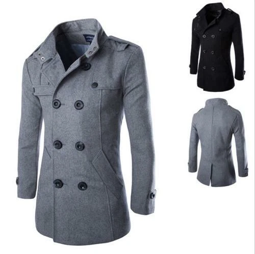 Stylish Men's Winter Warm Overcoat Wool Coat Trench Coat Outwear Long Jacket New