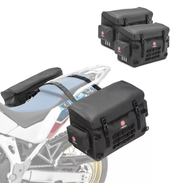 2x PVC Seitenkoffer + Überwurfgurte für BMW F 900 R / XR