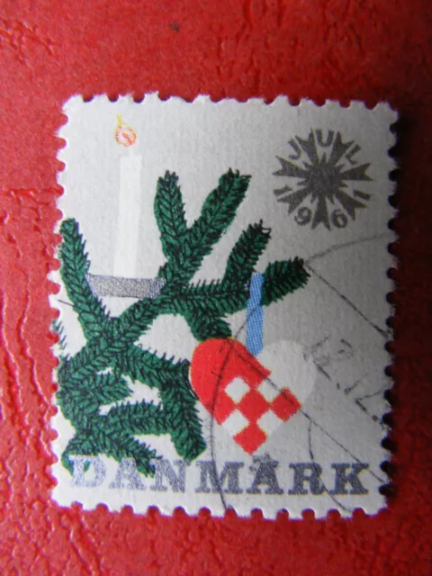 Briefmarke Motiv Weihnachten Dänemark Jul Julmarken Vignette Weihnachtsbaum alt