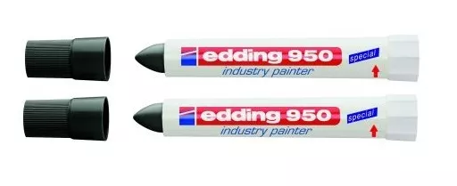 2 x Edding 950 industry painter Spezialmarker Strichstärke 10mm, schwarz