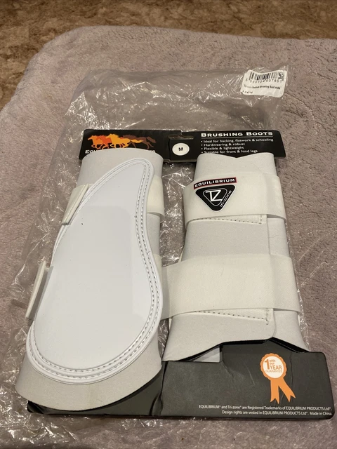 Equilibrium Tri-Zone BRUSHING BOOTS Durable Tough Lightweight White Medium NEW
